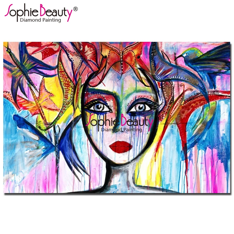 

Sophie Beauty diy diamond painting beauty girl cross stitch handcraft embroidery mosaic Room Decor Gifts Needlework cartoon C690