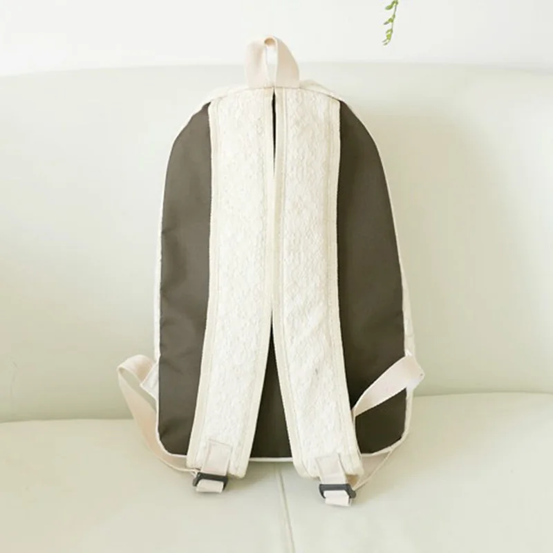 Новый женский кружевной рюкзак Холщовый школьный ранец на плечо для девочек