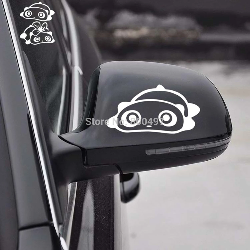 2 x милые наклейки на машину с изображением панды Автомобильное зеркало заднего