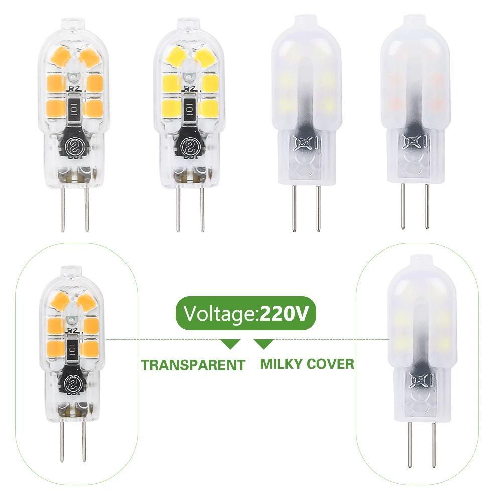 1 шт. G4 Светодиодная лампа 3 Вт 2835SMD теплая белая/Белая светодиодная DC 12 В/AC220V