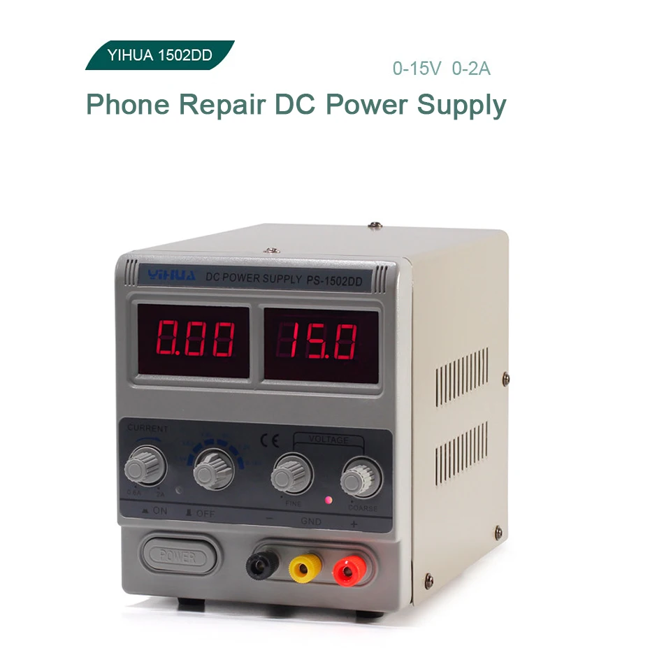 YIHUA 1502DD DC Питание Регулируемый цифровой 15В 2A 0,1 V 0.01A Напряжение регуляторы телефон ремонт мини лаборатория Питание