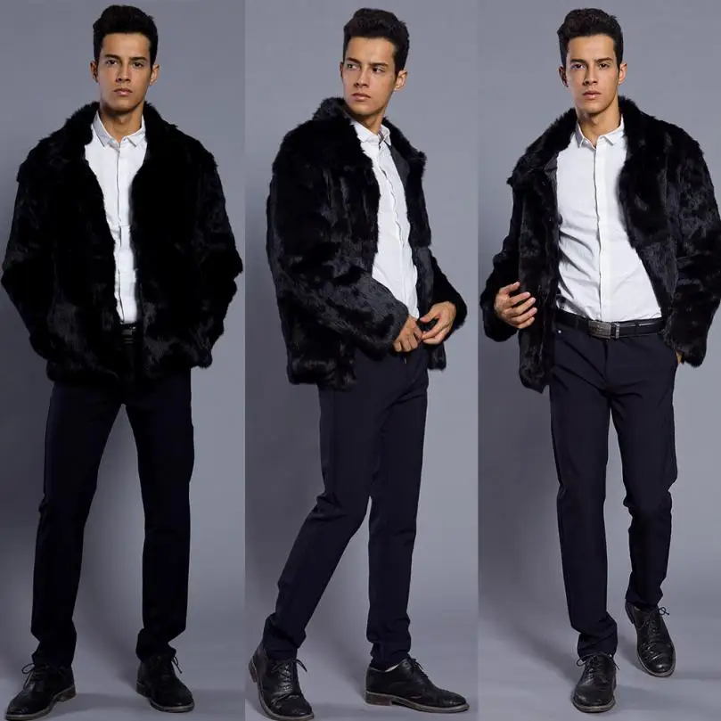 

Nice Vogue Thick Warm Winter Jacket Men Fax Fur Jaket Parka Coat Short Outwear Overcoat Casual Fashion Roupas Masculina #AA