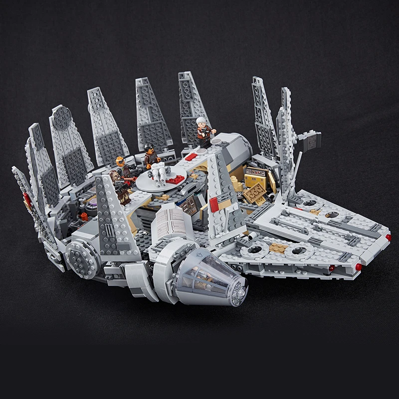 Звездные войны Millennium The Force Awakens BB 8 Rey Finn Han Solo 1381 шт набор кирпичей 75105