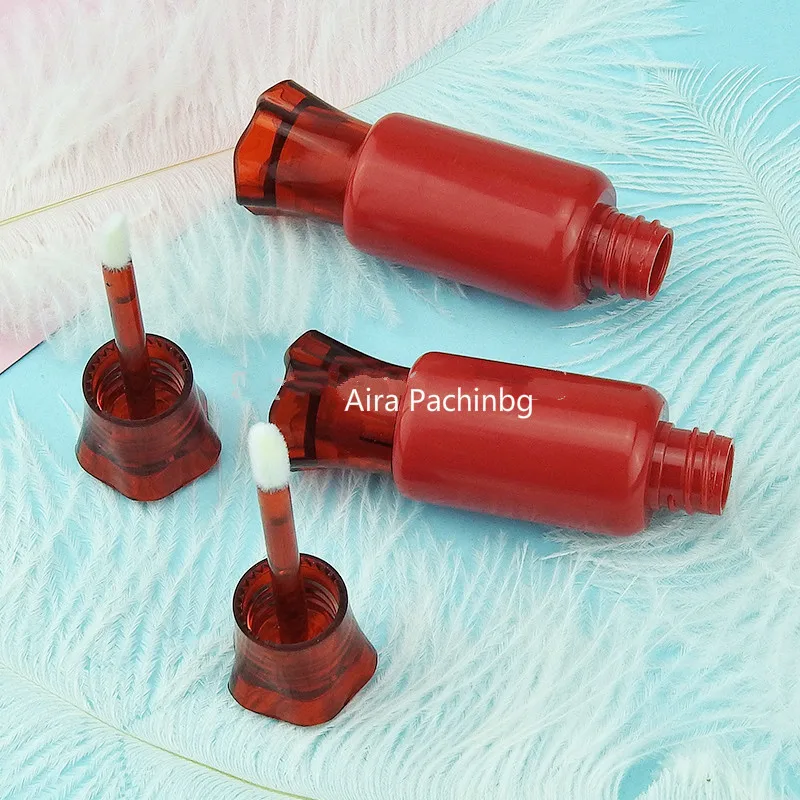

Empty Plastic Red Lip Gloss Refillable Bottle Cute Candy Shape Liquid Lipstick Storage Bottle Professional Lip Gloss Sample Tube