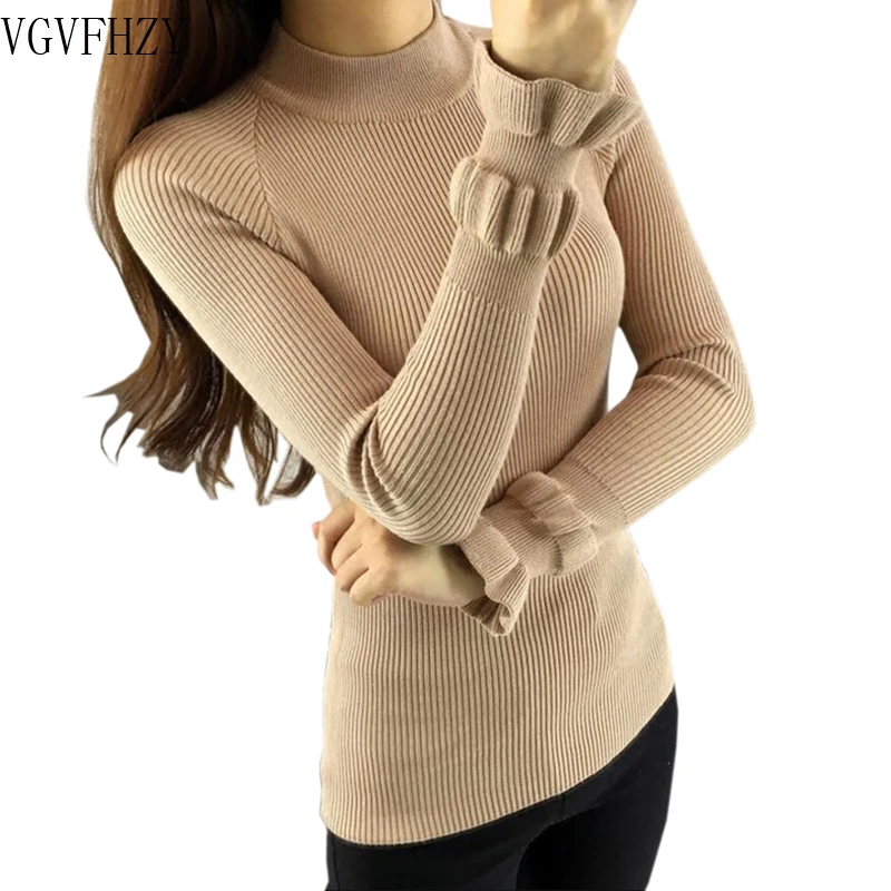 

Hot Sale Autumn Winter Sweater 2018 turtlenecks women's pullover korean sweater female women sweaters Tight long-sleeved top