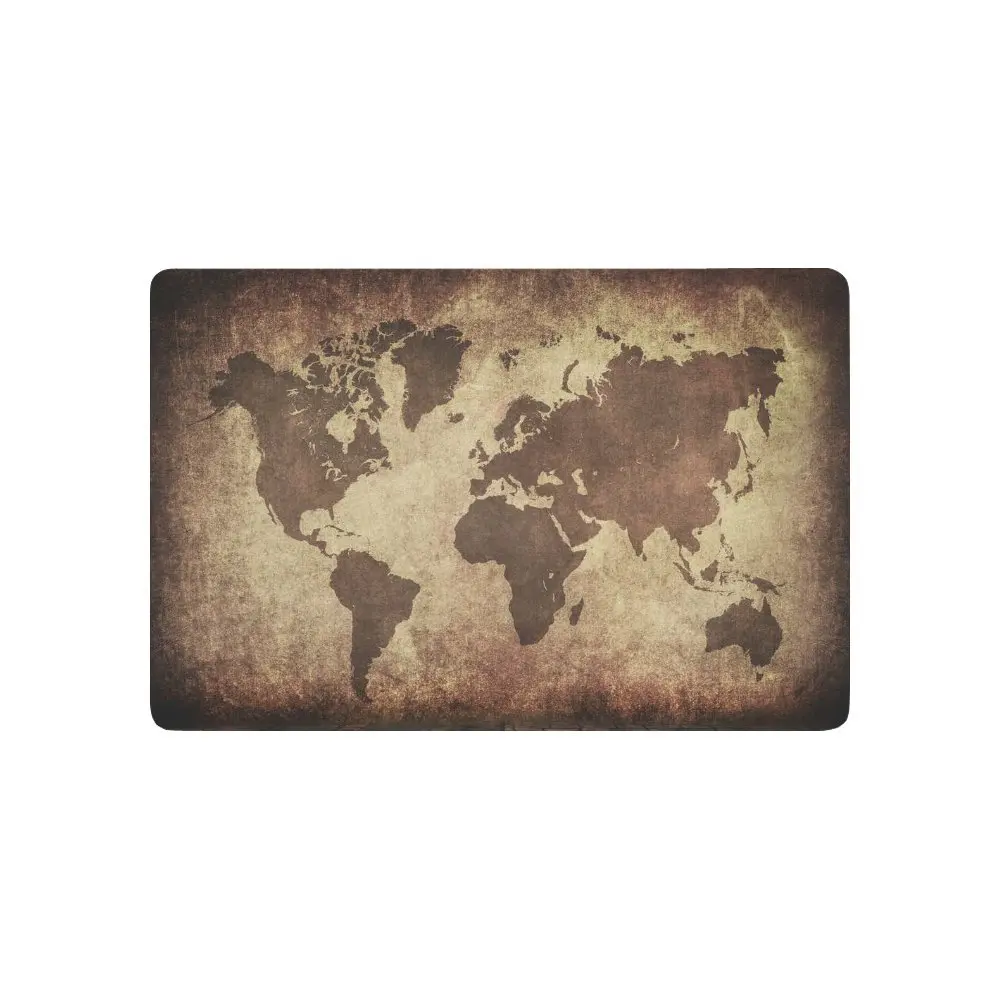 Коричневый нескользящий дверной коврик с картой мира домашний декор винтажный