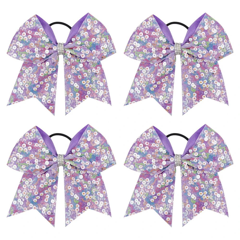 Аксессуары для волос CN Cheer Bows девочек радужная Женская лента эластичная повязка