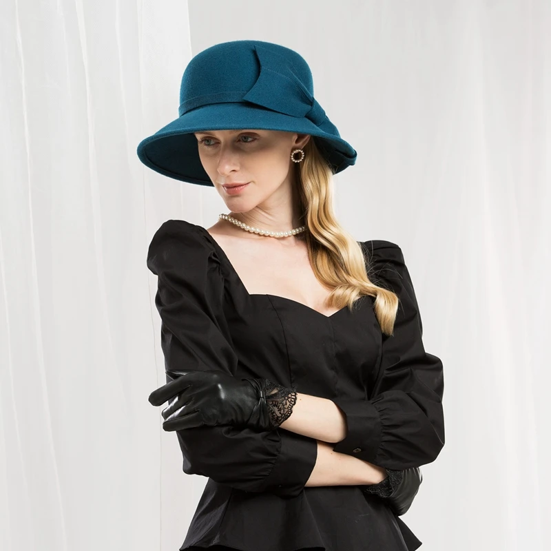 Женская шерстяная шапка Fedoras модная с куполом для девочек женские шерстяные