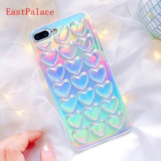 3D кавайный голографический прозрачный чехол для IPhone X XS 10 8 8P 7P 7 6 6s Plus телефона