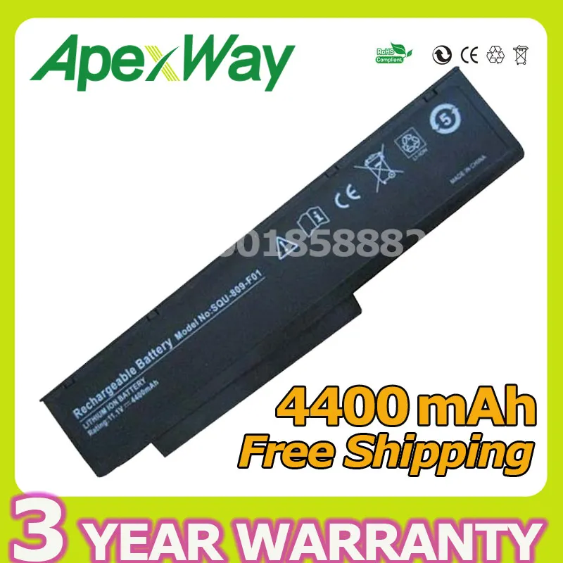 Новый продукт Apexway 6 ячеек Аккумулятор для ноутбука 4400 мА/ч батарея Fujitsu Amilo Li3710 Li3910