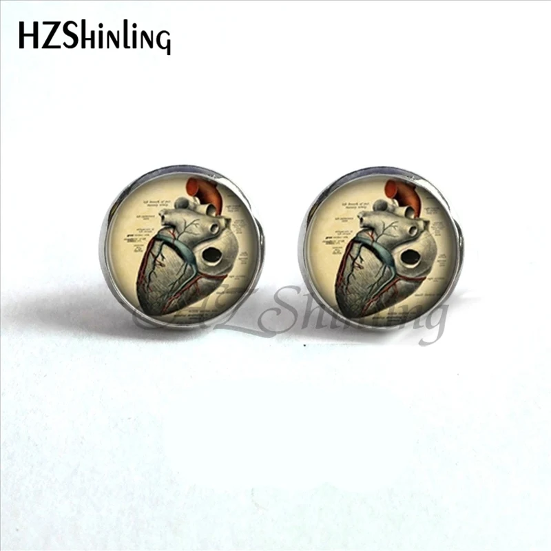 Новинка анатомические серьги в форме сердца стиле стимпанк HZ4|hypoallergenic stud earrings|stud