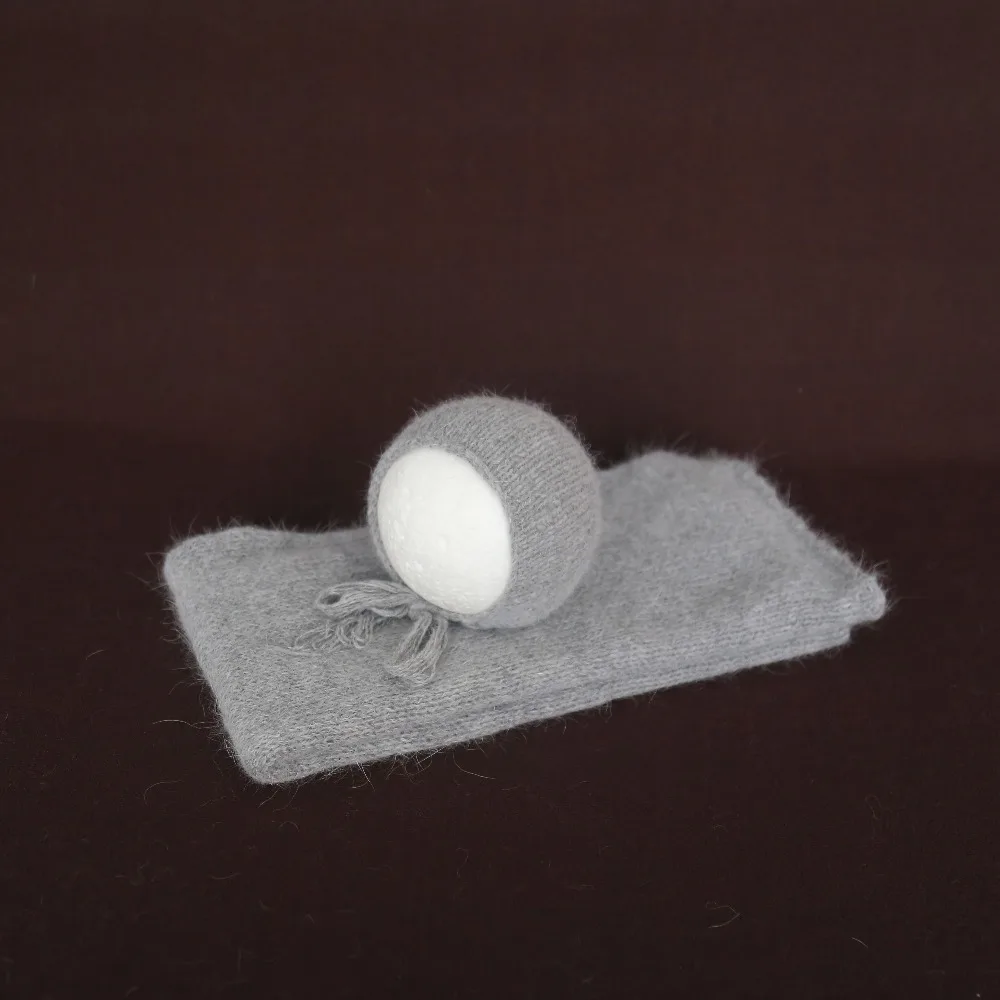 Светильник-серый трикотажный эластичный комплект для новорожденных с капотом