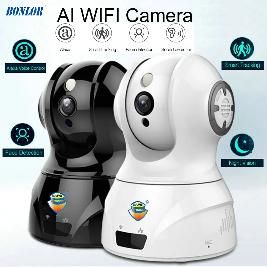 Умная облачная IP-камера с поддержкой Wi-Fi PTZ FHD голосовое управление Alexa