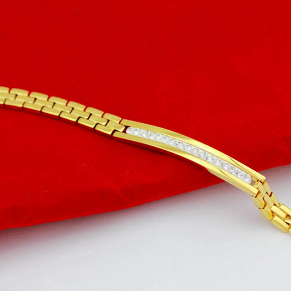 Цепочка на запястье с желтым золотым наполнением для женщин и мужчин аксессуары