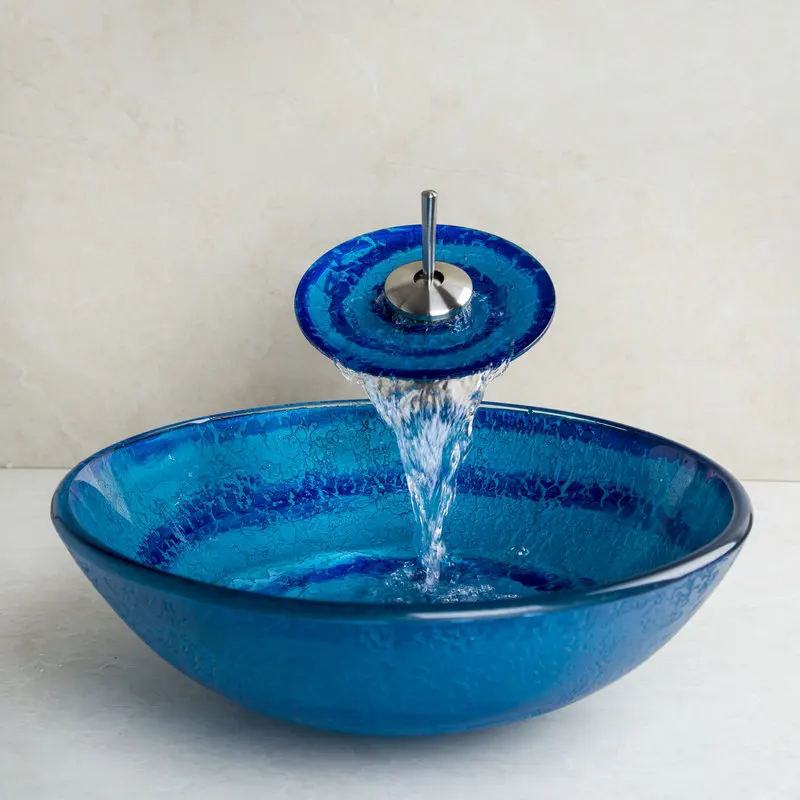 Kemaidi Mavi Guzellik Damar Vanity El Boyama Havzasi Lavabo Tezgahi Kase Gemi Temperli Cam Lavabo Bataryasi Seti 28 Off