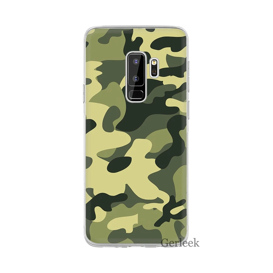Desxz зеленый армейский камуфляжный чехол для телефона Samsung Galaxy A3 A5 A6 A8 A7 A9 Plus 2018