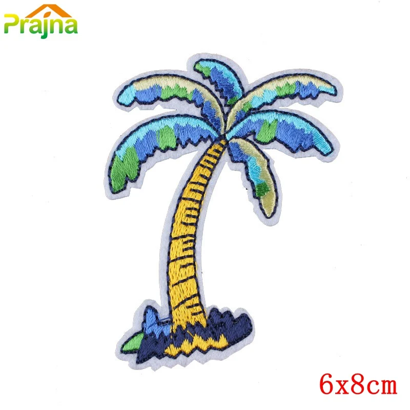 Винтажные милые нашивки в стиле бохо с зелеными пальмовыми листьями вышитые