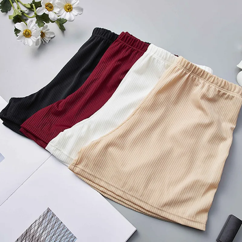 Women Solid Color Elastic Comfy Soft Female Hot Pants Plus Size Seamless Under Safety Shorts Short Tights New Underwear Femme | Женская