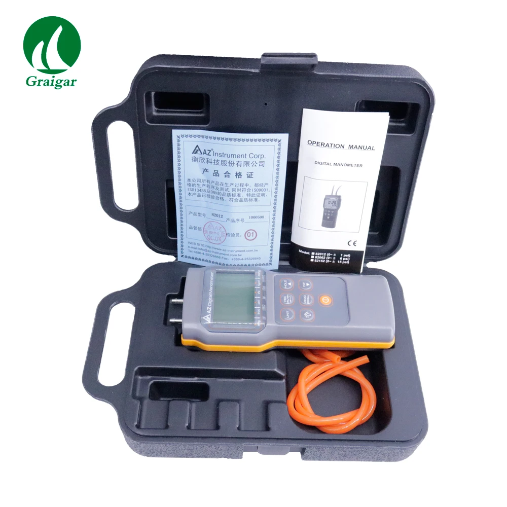 AZ82012 цифровой манометр Дифференциальный Манометр диапазон измерения 1psi|Приборы