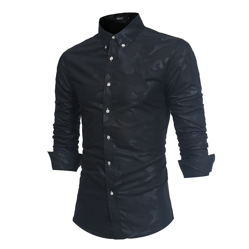Новый бренд 2018 Для мужчин рубашка 3 цвета платье с длинным рукавом Slim Fit Camisa masculina