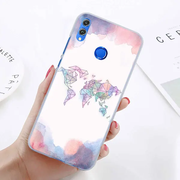 07 Карта мира путешествия планы чехол для телефона для Huawei Honor 9 10 Lite 20i 8X 8A Pro 8C 8 S Honor Play Y7 Y9 чехол Coque - Цвет: 07