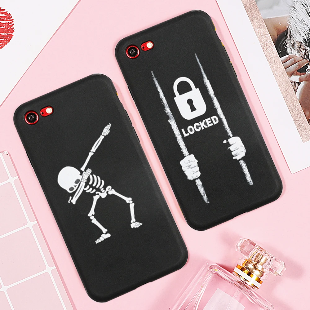 Модный черный чехол LOVECOM с принтом для iphone X, XS, Max, XR, 6, 6 S, 7, 8 Plus, Ударопрочный Мягкий силиконовый чехол для задней панели телефона, подарок
