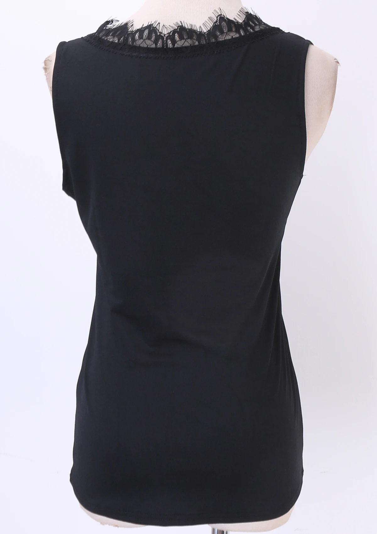 Топ женский кружевной без рукавов с глубоким V образным вырезом Размеры S M L XL|casual