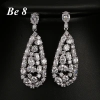 be8 brand top quality aaa cubic zirconia acessorios fahion beauty crystal formed dangle earrings birthday gifts for girls e 259