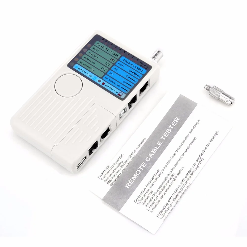 Multifunctional Remote 4 in 1 RJ11 RJ45 USB BNC LAN Network Cable Tester For UTP STP Cables Tracker Detector Tool | Компьютеры и офис