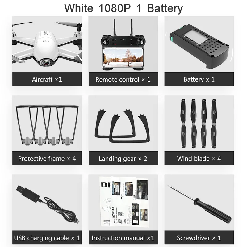 white 1080P 1battery SG106 WiFi FPV RC Дрон 4K камера оптический поток 1080P 720P 4K HD Двойная камера воздушная видео RC Квадрокоптер самолет Квадрокоптер игрушка - Цвет: white 1080P 1battery