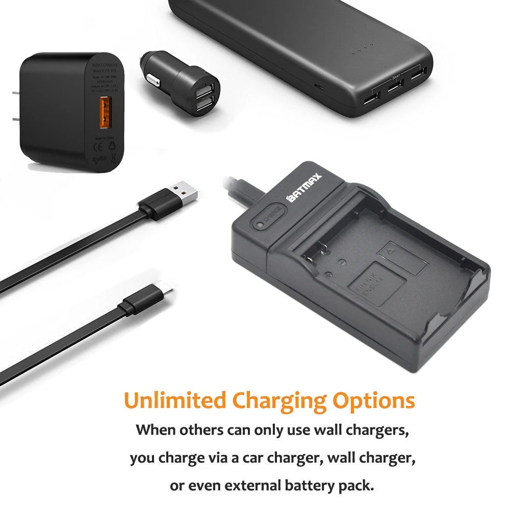 2Pcs 1200mAh EN-EL14 ENEL14 EN EL14 Camera Battery Pack&ampLED Charger for Nikon D5200 D3100 D3200 D5100 P7000 P7100 MH-24 Bateria |