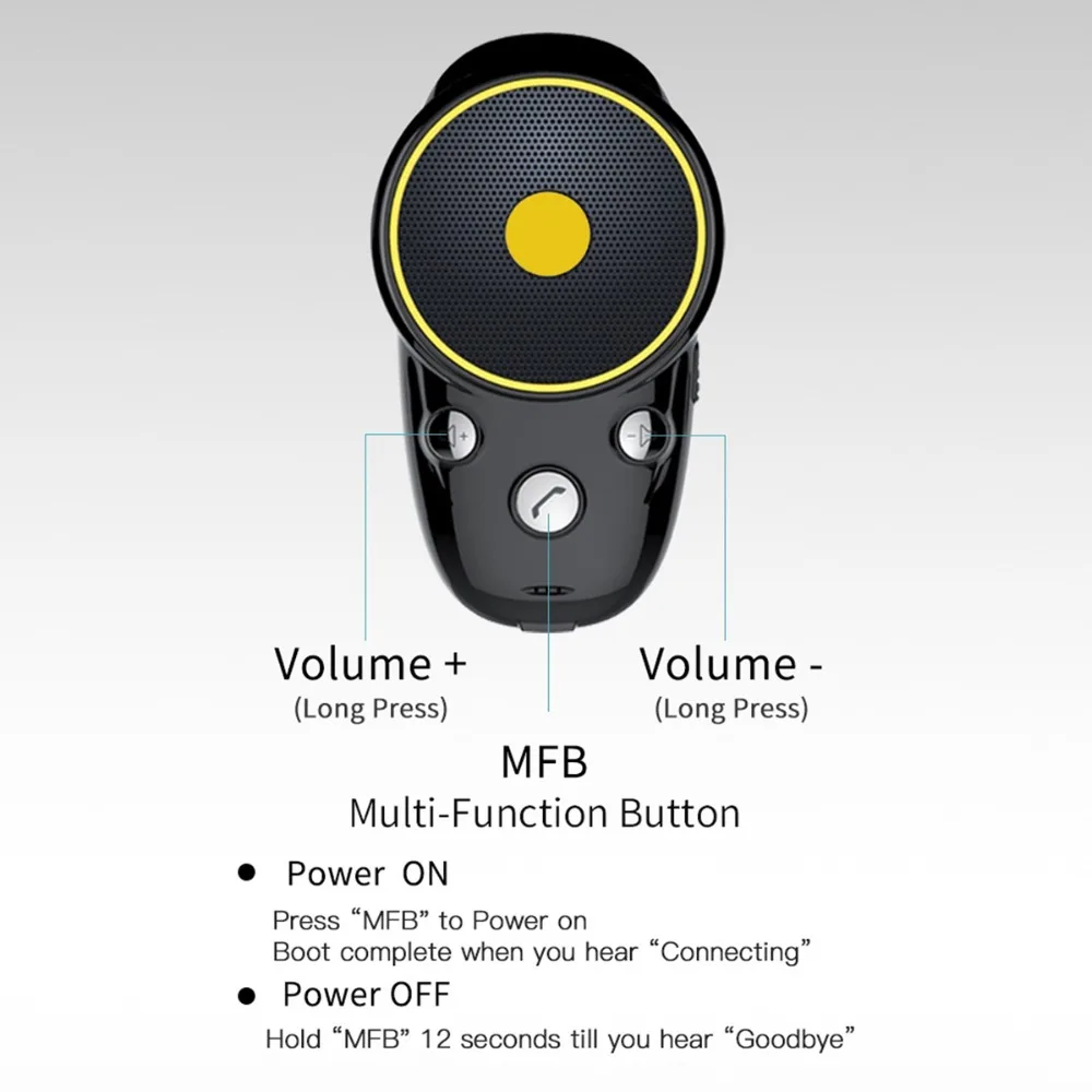 Беспроводной bluetooth приемник аудио адаптер динамик автомобильный солнцезащитный