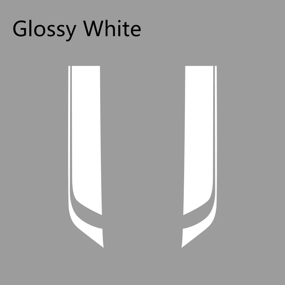 Glossy White 2шт 20 см х 85 см накладка на капот автомобиля наклейки гоночные спортивные Автомобильная виниловая пленка наклейка Стильные наклейки для стайлинга автомобиля Принадлежности для тюнинга - Название цвета: Glossy White