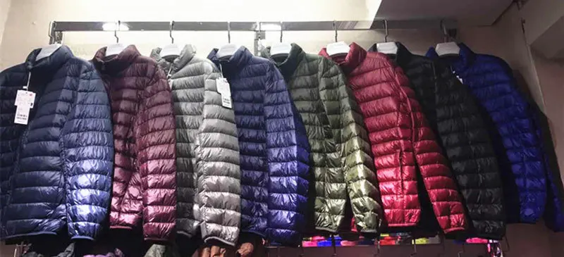 M~ 4XL, мужские зимние новые тонкие теплые пальто с воротником-стойкой, модные, 8 цветов, однотонные, универсальные, 90%, белые, утиные, мужские пальто
