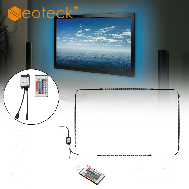 4X40cm USB Led освещение настроения ТВ ПОДСВЕТКА акцент RGB многоцветная полоса света