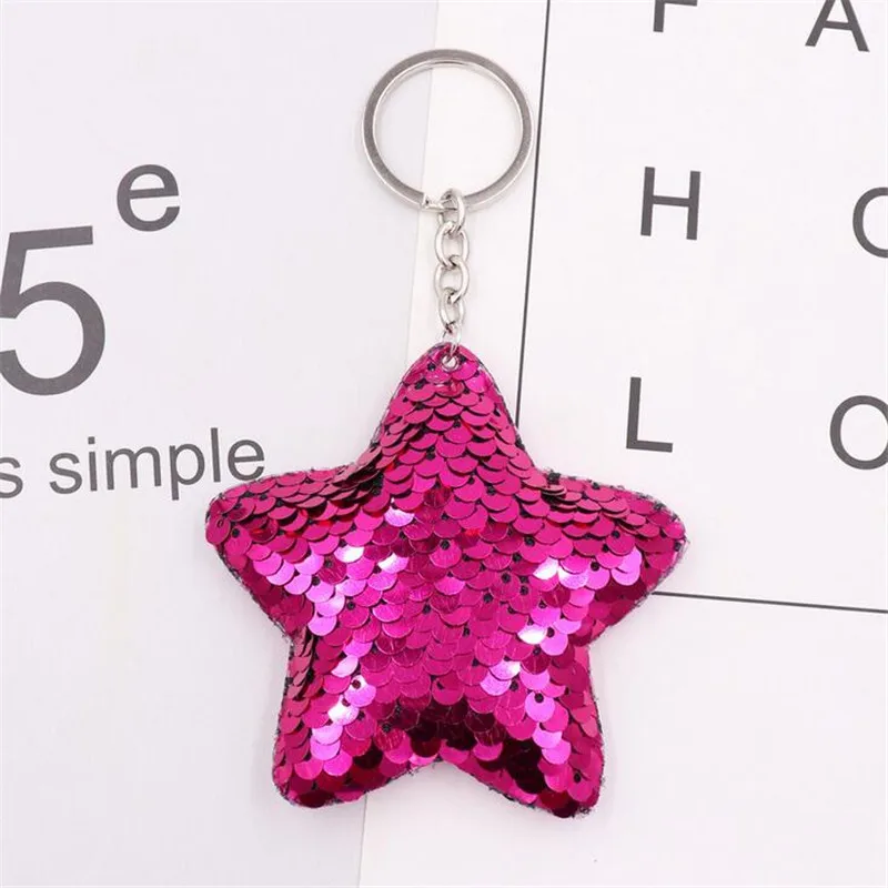 Брелок Lucky Star с блестящим помпоном и блестками модное декоративное кольцо