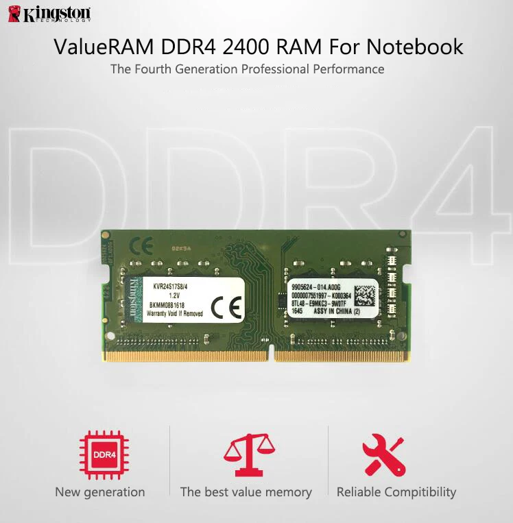 Оригинальная оперативная память kingston DDR4, 8 ГБ, 4 ГБ, 16 ГБ, 2400 МГц, память для ноутбука, внутренняя память Sodimm для портативных ПК, 8 гигабайт гигов