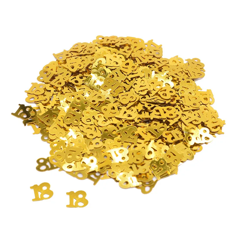 gold 18 15 г Золотое конфетти с днем рождения, украшение для вечеринки в честь Дня Рождения, для свадьбы, помолвки, вечерние Разбрасыватели конфетти для стола, украшения - Цвет: gold 18