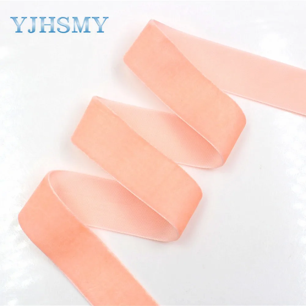 YJHSMY D 171230 266 25 мм 10 ярдов сплошной цвет Флокирование термопечать grosgrain Свадебные