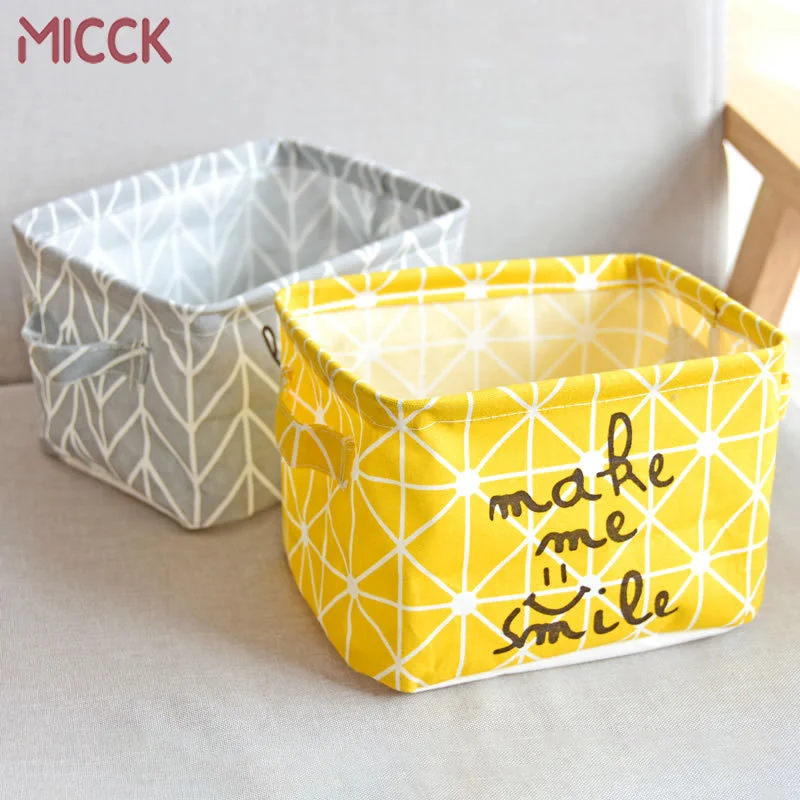 Корзина для хранения из хлопка и льна MICCK ящик различных предметов корзина стола