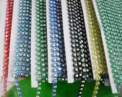SS18 A grade clear AB crystal glass 4.5mm rhinestones plastic banding setting costume applique wedding decorations chain 1 yard | Дом и сад