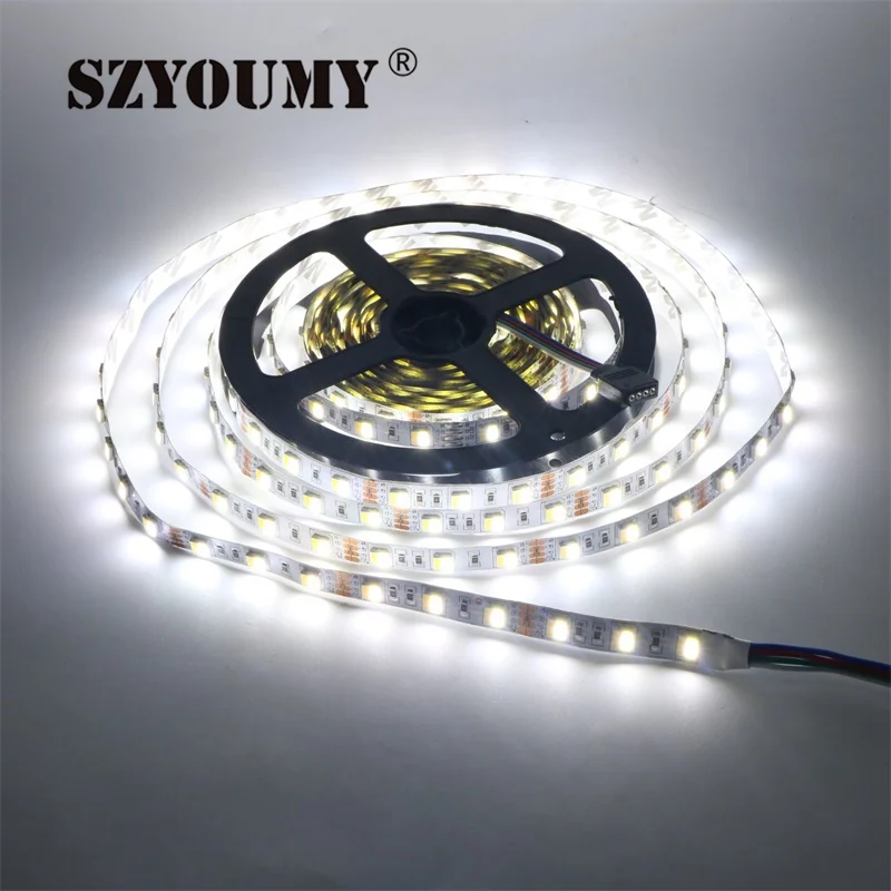 SZYOUMY SMD 5050 12 В двойной белый затемнения гибкий свет 60LED/m IP20 с 200 шт. 24key CCT Цвет температура контроллер