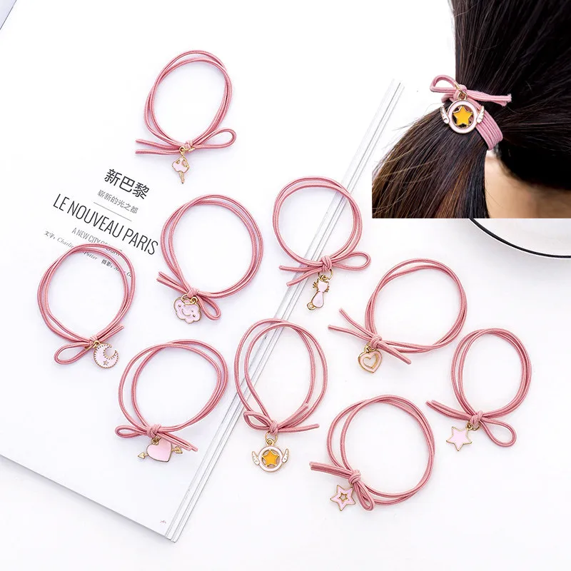1 шт. милые розовые женские веревочки для волос модные шикарные резинки
