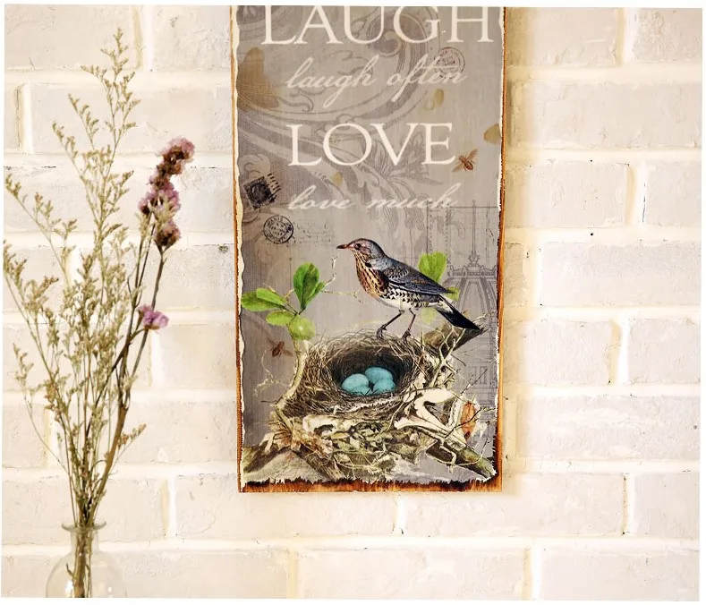 Прямоугольная серая деревянная настенная бескаркасная доска с изображением