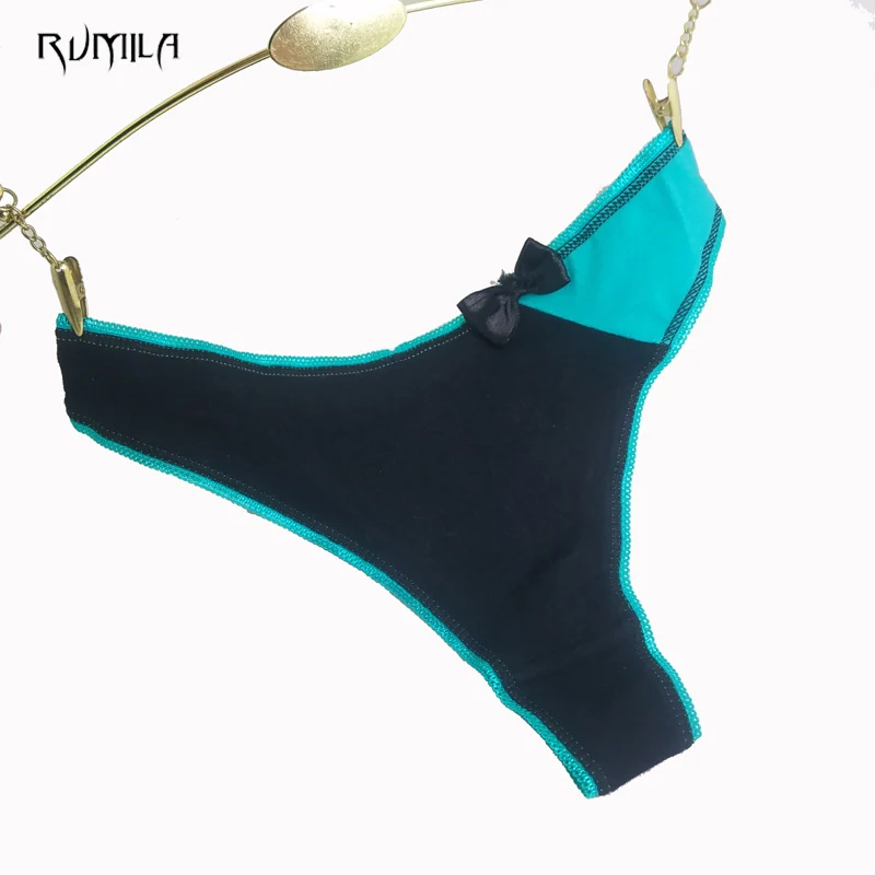 Хлопковые женские сексуальные стринги с бантом нижнее белье бикини трусики