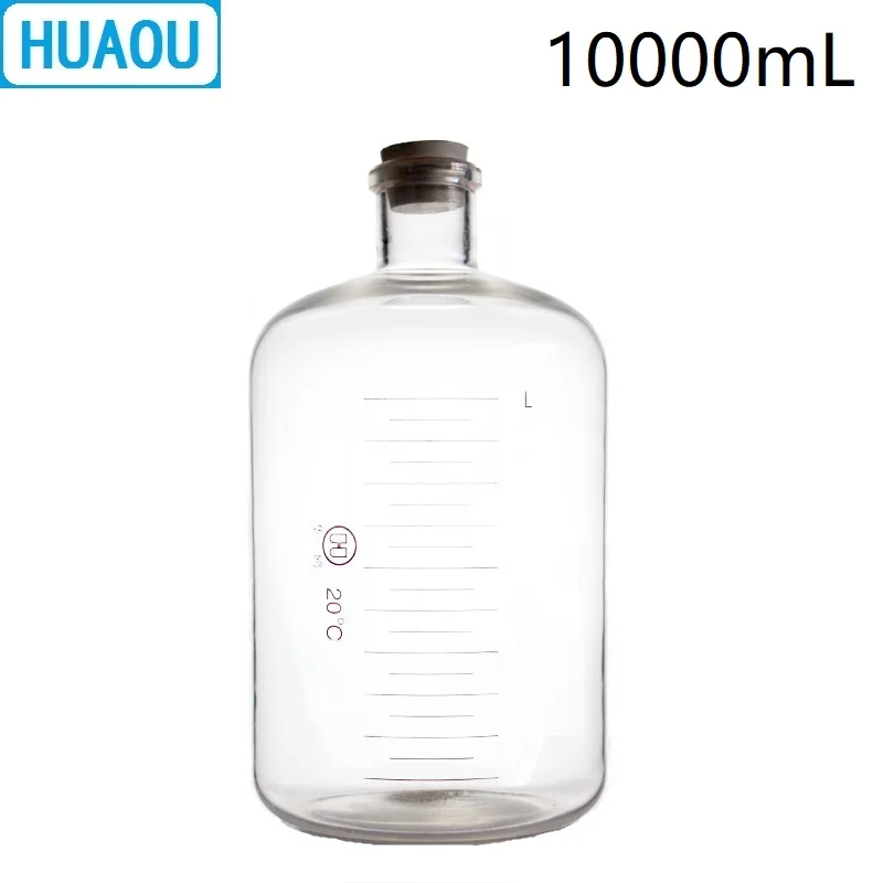 Стеклянная сывороточная бутылка HUAOU объемом 10000 мл объем 10 л с узким горлышком и