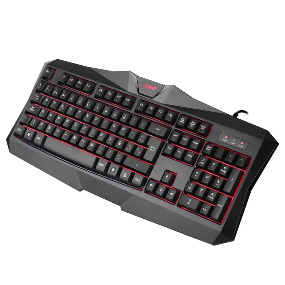 HS-5198 USB светящийся персонаж Проводная световая игровая клавиатура эргономичная