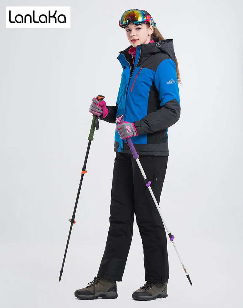 

LANLAKA Brand Women Ski Set Hot Sale High Quality Winter Jacket New Arrival 7 Color Optional Warm Skiing Snow Ski Suits female