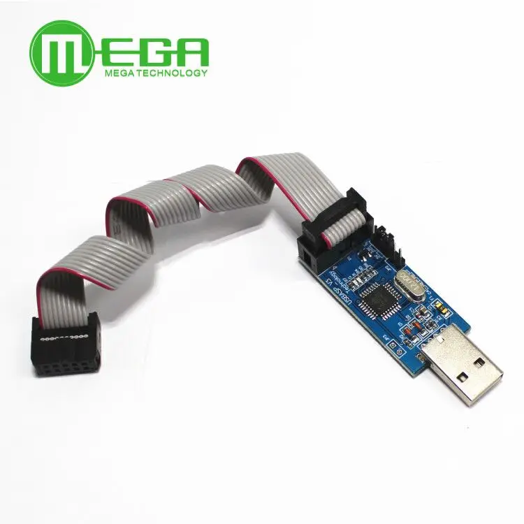 1 шт. USBASP USBISP AVR программист USB ISP USB ASP ATMEGA8 ATMEGA128 Поддержка Win7 64K - Цвет: Синий