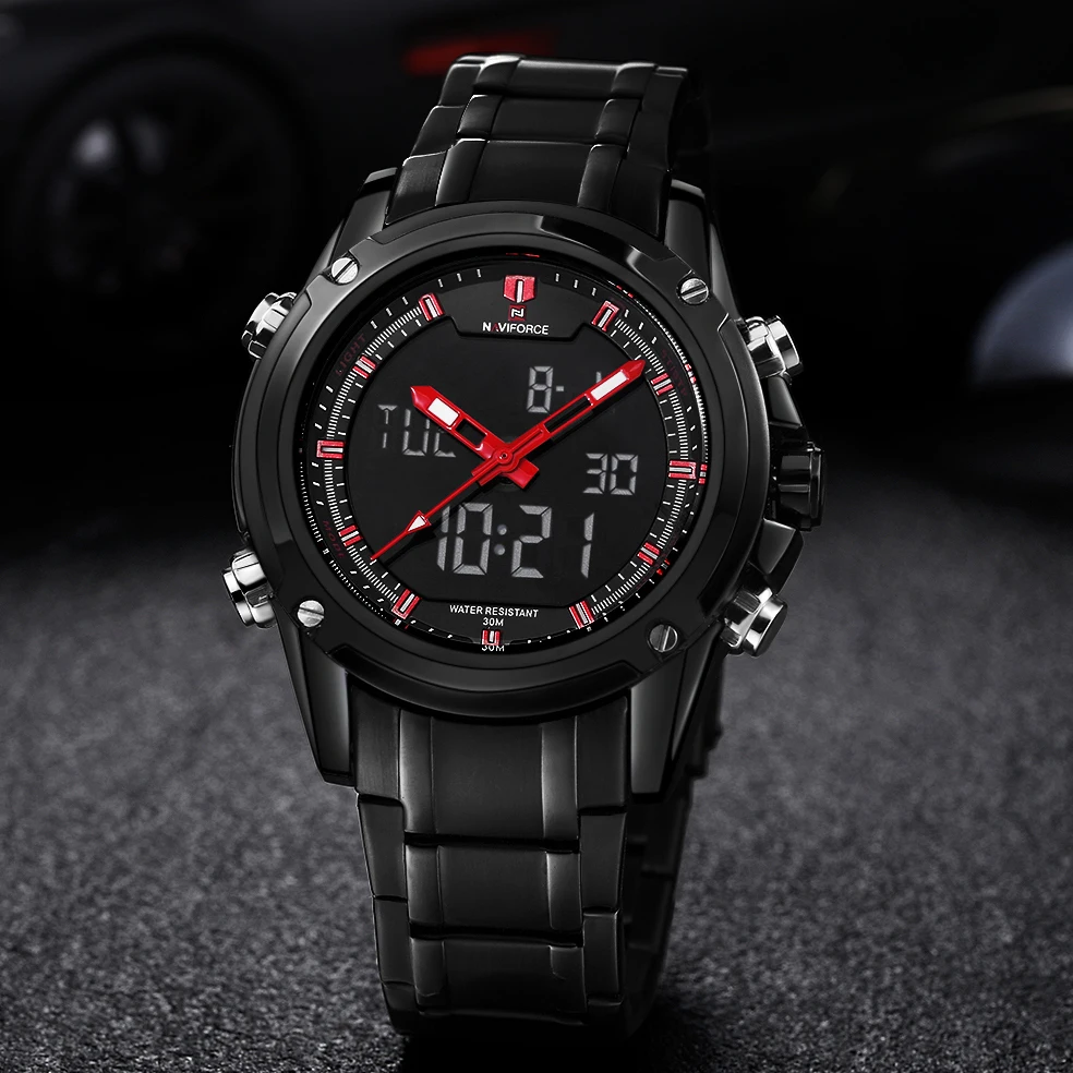Часы Naviforce мужские армейские спортивные аналоговые цифровые кварцевые |